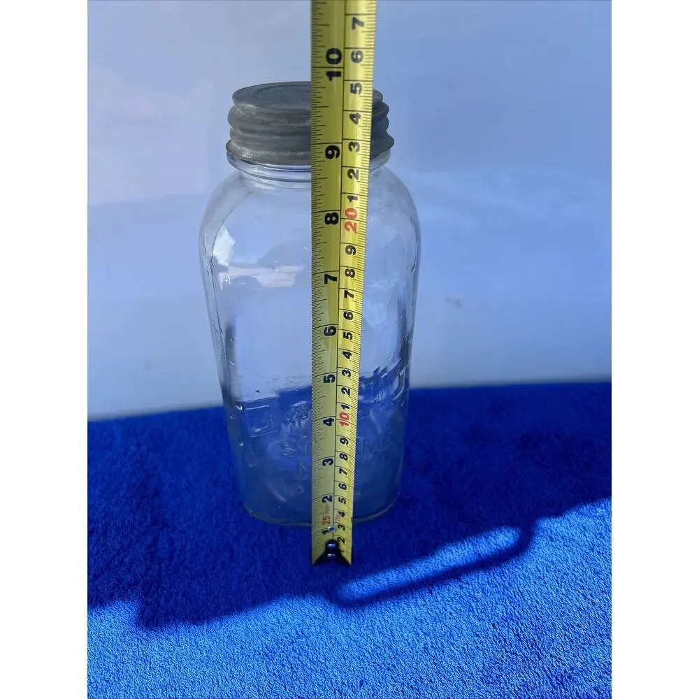 PRESTO SUPREME MASON JAR / Zinc LID - 2 QUART Flawed See Pics